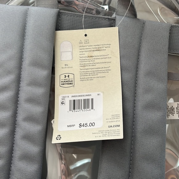 under armour clear backapck - Picture 2 of 2